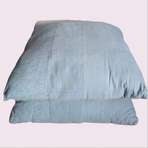 Pale Blue Tone On Tone Textured Accent  Pillows Set Of Two 15" - Picture 2 of 8